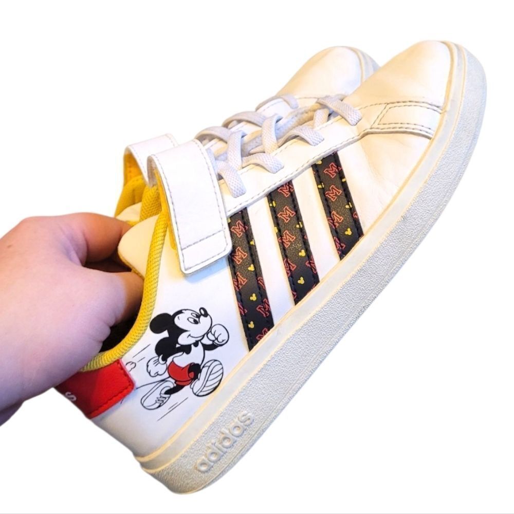 Adidas x Disney Kid's White Mickey Mouse Grand Court Sneakers Size US 2